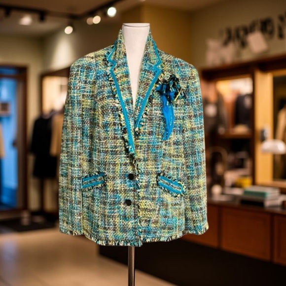 Lane Bryant tweed jacket multi colored Size 16 - Picture 8 of 10